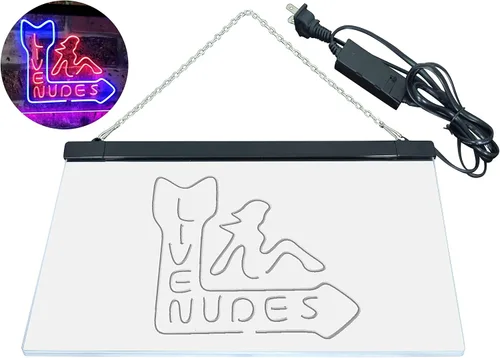 Miniatura 7 de ADVPRO Live Nude Girls Bar Beer Pub Club Décor Letrero de neón LED de doble color, azul y rojo, 12 x 8.5 pulgadas st6s32-i2042-br