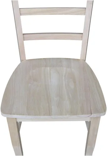 Miniatura 3 de International Concepts Madrid - Sillas de comedor, madera de parawood maciza, sin terminar (juego de 2)