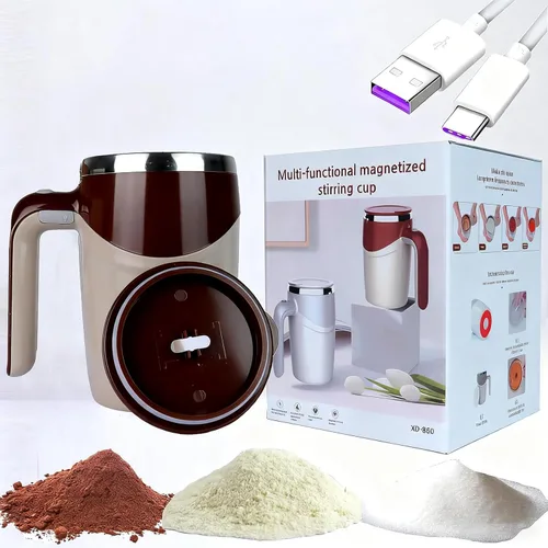 Miniatura 12 de Toycol Taza mezcladora giratoria con aislamiento automático automático y recargable - Taza de viaje USB para café/té/chocolate caliente/leche - 12.9