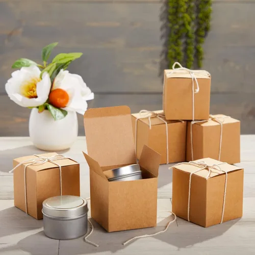 Miniatura 2 de Juvale Caja de Propuesta para Dama de Honor - Paquete de 100, Marrón, 3 x 3 x 3 Pulgadas - Mini Cajas de Regalo con Tapa para Galletas y Caramelos