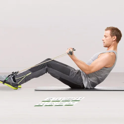 Miniatura 5 de NewMe Fitness Tarjetas de entrenamiento con bandas de resistencia – Baraja de instrucciones de entrenamiento para mujeres y hombres, guía de fitness