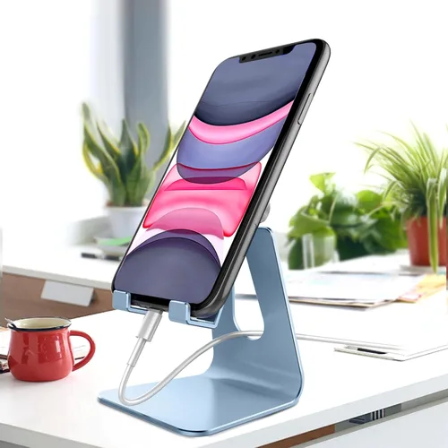 Miniatura 2 de CreaDream Soporte ajustable para teléfono celular, soporte para teléfono, cuna, muelle, soporte, soporte de escritorio de aluminio compatible