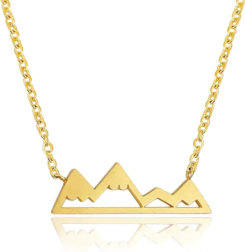 Altitude Boutique Collar de montaña nevada para mujeres amantes de la naturaleza, esquiadores, excursionistas campistas (oro, plata, oro rosa)