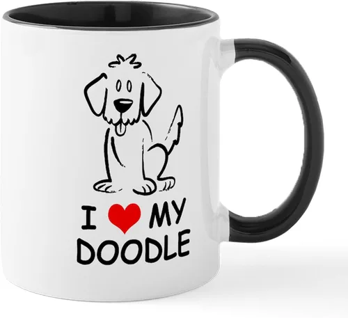 Miniatura 17 de CafePress I Love My Doodle Mugs - Taza de café de cerámica, taza de té, 11 onzas
