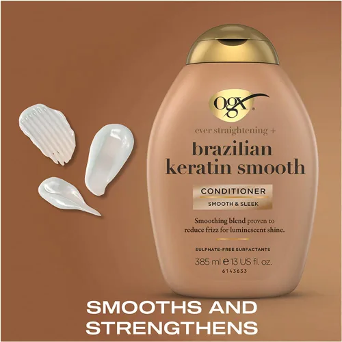 Miniatura 4 de organix OGX - Acondicionador de terapia brasileña de 13.0 fl oz, queratina, 13 onzas, (paquete de 3)
