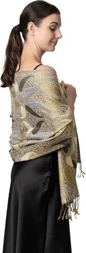 Miniatura 6 de Achillea Bufanda suave y sedosa de cachemira multicolor pashmina de doble capa