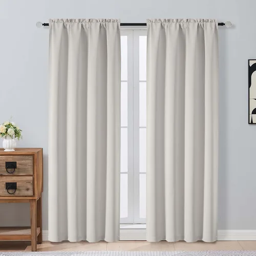 Miniatura 94 de OVZME Cortinas opacas turquesa para tratamiento de ventanas pequeñas, cortinas cortas con bloqueo de luz para ventana de cocina sobre el fregadero