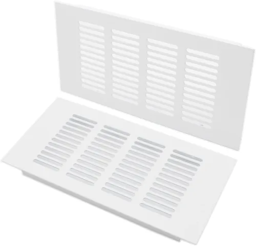 Miniatura 8 de 2 fundas para ventilación de aire, rejilla de ventilación de aleación de aluminio blanca rectangular, cubierta de rejilla de metal para armario