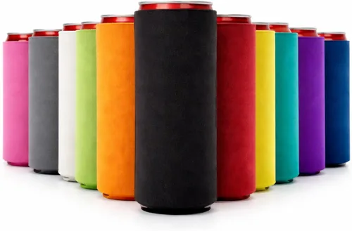 Miniatura 19 de Slim - Paquete de 12 fundas enfriadoras de latas con aislamiento de neopreno en blanco para latas de cerveza y refrescos delgados de 12 onzas
