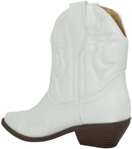 Miniatura 2 de Soda Botas de tobillo con costuras occidentales vaqueras para mujer, botines cortos con punta puntiaguda, talla S