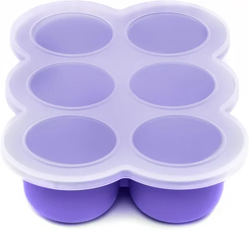 Miniatura 11 de WeeSprout - Bandeja de silicona para congelar alimentos para bebés con tapa de clip, recipiente de almacenamiento perfecto para alimentos caseros