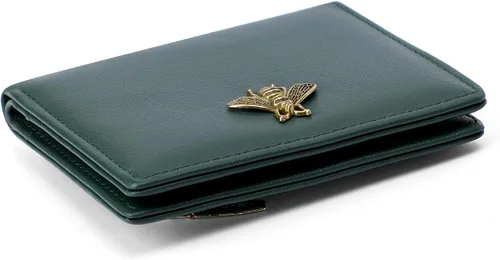 Miniatura 4 de Cartera pequeña para mujer, con bloqueo RFID, billetera de bolsillo bifold, delgada, compacta, monedero para damas, minicarteras para mujer, Verde