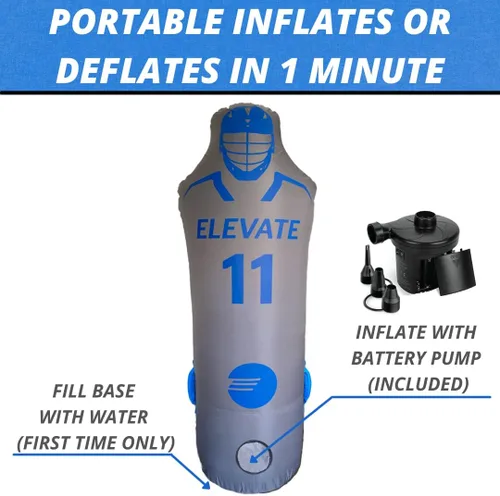 Miniatura 3 de Elevate Maniquí inflable con bomba de aire, gran ayuda de entrenamiento deportivo para lacrosse, fútbol, baloncesto, hockey sobre césped, saco