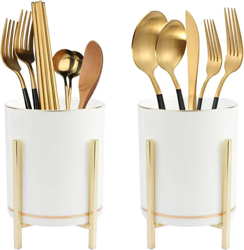 Miniatura 14 de 2 Piezas Soporte para Cubiertos de Encimera, Soporte de Cocina para Cucharas y Tenedores, Organizador de Utensilios de Encimera, Soporte para Sólido