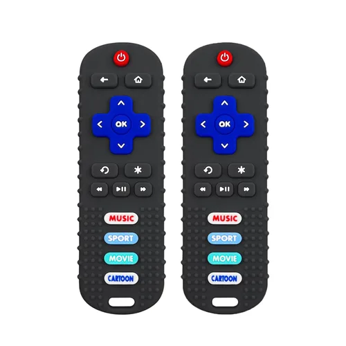 Miniatura 7 de Paquete de 2 mordedores con forma de control remoto para bebé, juguete para bebés, control remoto de TV, juguetes de dentición con control remoto