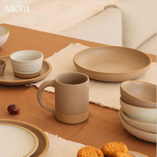 Miniatura 8 de MORA Juego de 4 platos medianos de cerámica para pasta/cuencos anchos de cerámica de 30 onzas, aptos para microondas, horno y lavavajillas, cosecha