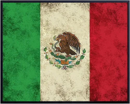 Arte de pared con la bandera mexicana de México, regalos de bandera mexicana, decoración de bandera para cuartos, mural regalos mapa, decoración de