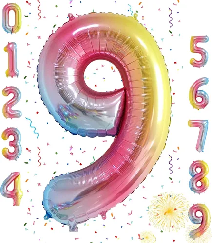 Miniatura 37 de Globos de números de 40 pulgadas del 0 al 9 dorados grandes del número 0, globos digitales para suministros de decoración de celebración de fiesta