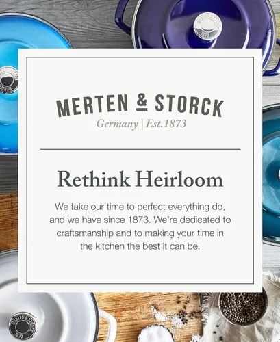 Miniatura 9 de Merten & Storck - Olla holandesa redonda de 7 cuartos con tapa, olla de hierro esmaltado fabricada en Europa, apta para inducción y todas las Gris