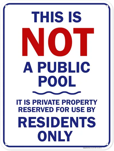 Miniatura 11 de Esto no es una piscina pública – Es propiedad privada reservada para uso por residentes solamente, letrero de 10 x 14 pulgadas, HDPE de 55 mil