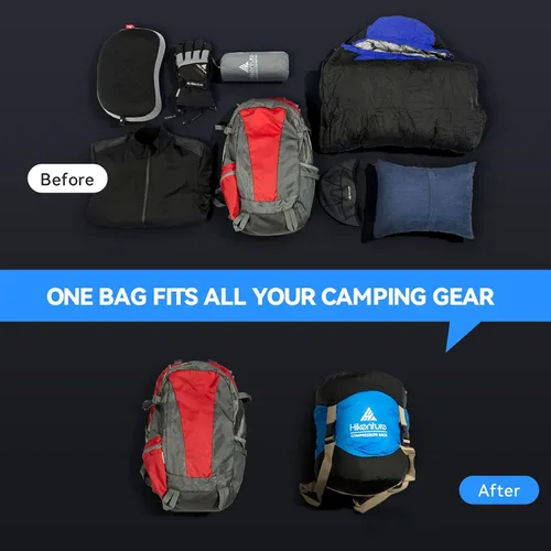 Miniatura 3 de Hikenture Saco de compresión para saco de dormir, saco de cosas mejorado de nylon resistente a desgarros, saco de compresión de 10L/14L/20L/30L