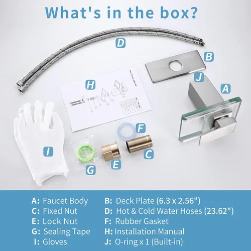 Miniatura 6 de Grifo LED para lavabo de baño, grifo de cascada de níquel cepillado de un solo orificio o centro de 4 pulgadas con boquilla de vidrio y luces LED
