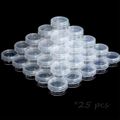 Miniatura 42 de Envases de muestra de 3 gramos con tapas, 75 paquetes de tarros de muestra diminutos con etiquetas, envases cosméticos de plástico mini para Tapa