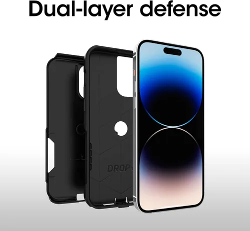 Miniatura 3 de OtterBox Funda para iPhone 14 Pro Max Commuter Series, negra, delgada y resistente, apta para bolsillo, con protección de puerto
