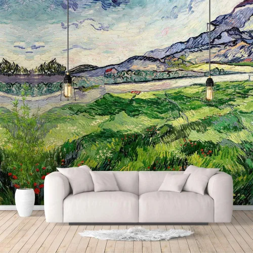 Miniatura 24 de IDEA4WALL Murales de pared para dormitorio, noche estrellada de Van Gogh, pinturas famosas, papel tapiz extraíble grande, calcomanías de pared