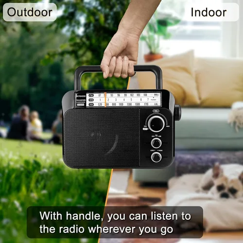 Miniatura 5 de Retekess TR604W AM FM NOAA Radio, Radios meteorológicas de emergencia portátiles con la mejor recepción, alimentadas por AC o batería D, con esfera