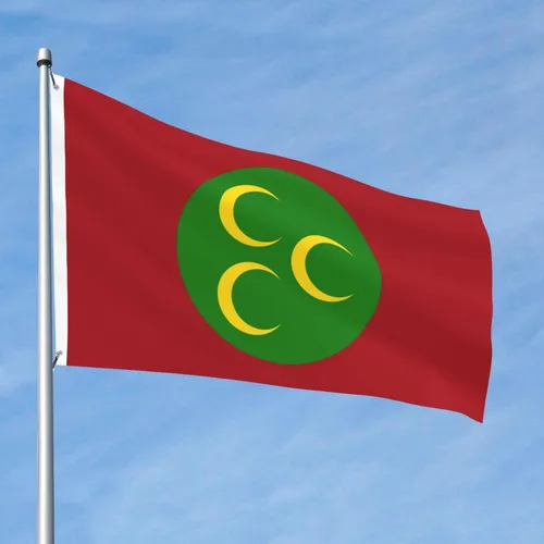 Miniatura 4 de Bandera del Imperio Otomano (1517-1793) Bandera roja de poliéster de doble cara resistente a la decoloración de 2 x 3 pies con 2 ojales de latón