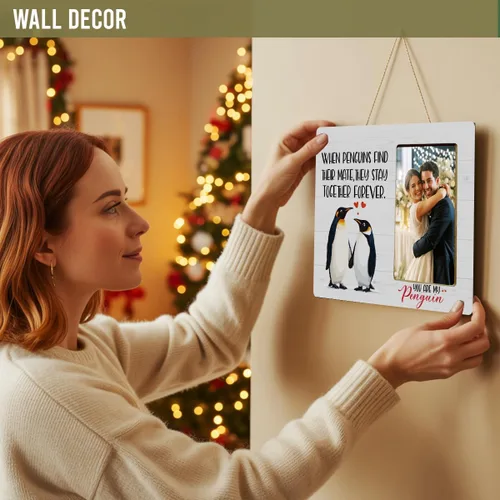 Miniatura 2 de Marco de Fotos de Regalos de Pingüino para Parejas Recién Casados Novios, Marco de Fotos de Regalos para Parejas para Aniversario y Compromiso