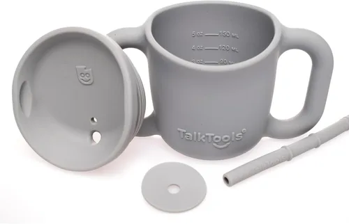 Miniatura 7 de TalkTools ITSY - Taza de entrenamiento de silicona para bebé, mini taza con popote para bebé, antifugas, a prueba de derrames y sin BPA, con Nube