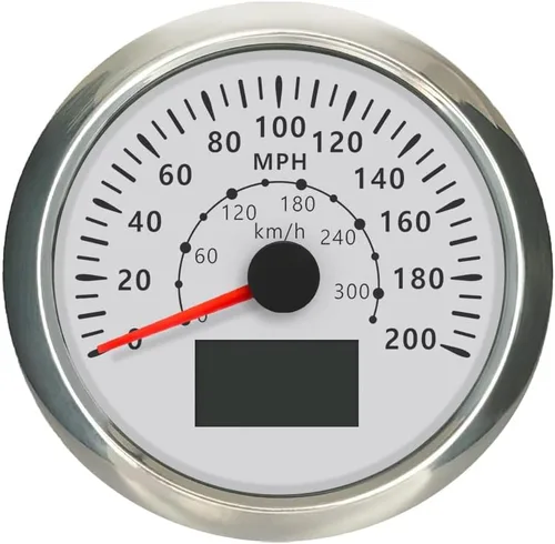 Miniatura 17 de ELING Velocímetro GPS de 3 3/8 pulgadas (3.346 in) 0-200 MPH con kilometraje total Tripmeter Curso sobre el suelo 12V 24V con 8 colores Negro+Negro