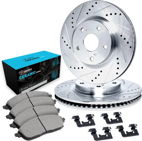 Miniatura 9 de R1 Concepts Frenos delanteros y rotores Accesorios incluidos Kit de pastillas de freno y rotores delanteros Optimum OEp Compatible con Mazda 6