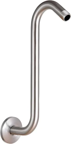 Miniatura 12 de OFFO Brazo de extensión de cabezal de ducha de 10 pulgadas, brazo de ducha en forma de S de níquel cepillado con brida, extensión de brazo de ducha