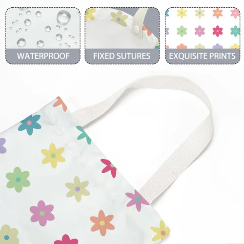 Miniatura 5 de Basurero para automóvil, organizador impermeable para asiento trasero, bolsa de basura colgante para vehículo, viajes, campamento con margaritas