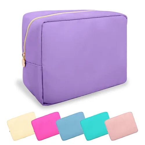 Miniatura 11 de Estuche pequeño para lápices y maquillaje para bolso, lindo estuche de lápices, bolsa de pinceles de maquillaje de nylon con cremallera, estuche