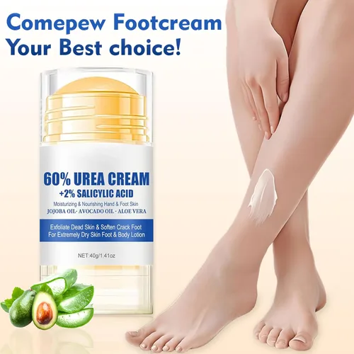 Miniatura 2 de Crema hidratante y antigrietas para pies, 60% urea, hidratante y alivia las grietas y la sequedad, crema para pies para manos y talones, reparación