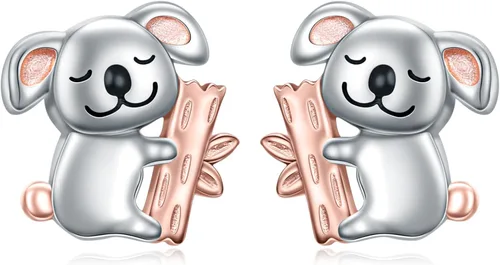 Aretes de plata de ley S925 con diseño de panda, conejito y gato, aretes de aro colgantes, joyería de animales, regalos para mujer, Metal, Circonia