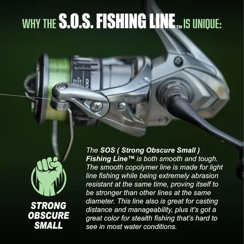 Miniatura 4 de Trout Magnet Trout S.O.S. - Línea de pesca – Prueba de 2 libras, carrete de 350 yardas, 0.006 in de diámetro, la línea de pesca invisible de luz más
