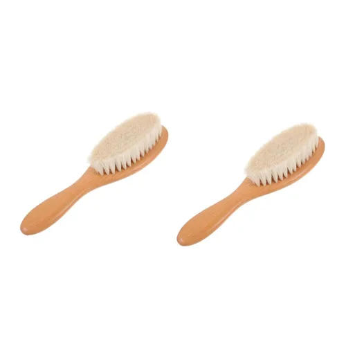 FOMIYES Cepillo secador de 2 piezas para hombre, cepillo de afeitar de lana densa, ideal para el mantenimiento de la barba Como se muestra en la