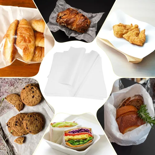 Miniatura 7 de 100 hojas de papel deli de 12 x 12 pulgadas, hojas de papel encerado sin blanquear para alimentos, papel de envoltura resistente a la grasa