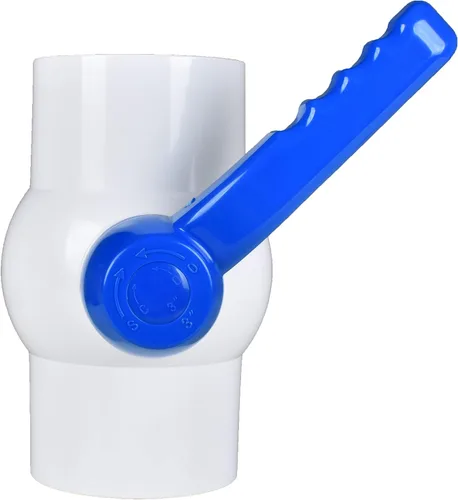 Miniatura 8 de Válvula de bola de PVC de 1-1/2 pulgadas (paquete de 2), válvula de cierre con mango fácil de girar y excelente, clasificado en 150 PSI, enchufe