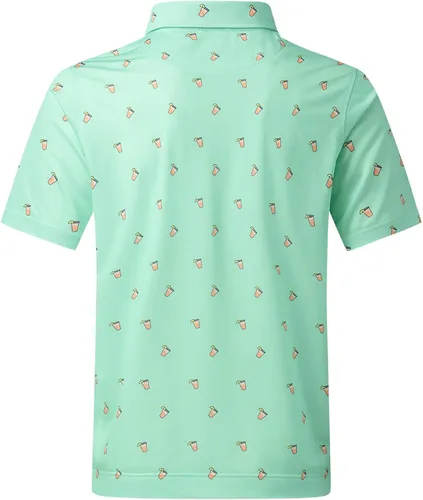 Miniatura 4 de DEOLAX Polo para hombre que absorbe la humedad ajuste seco rendimiento para hombre ajuste regular estampado de moda polo de manga corta