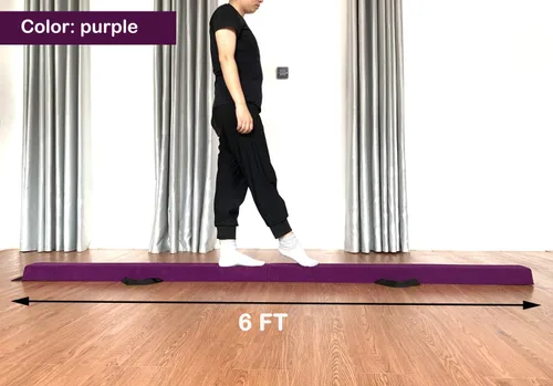 Miniatura 4 de MARFULA Viga de Gimnasia Plegable de 6 PIES / 8 PIES / 9 PIES Viga de Equilibrio de Espuma para Suelo - Extra Firme - Cubierta de Gamuza - Parte