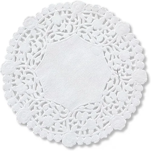 Miniatura 11 de Tapones de encaje de papel redondo blanco (paquete de 100) fabricados en Canadá (4 pulgadas)