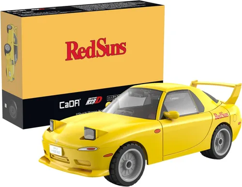 Miniatura 10 de dOMOb Initial-D Mazda RX-7 FC3S - Kit de bloques de construcción de automóvil japonés blanco - Juguetes de ladrillos para niños y adultos de 8 años