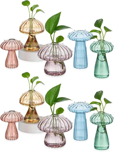 Miniatura 10 de Hewory Estaciones de Propagación de Hongos de Vidrio: Conjunto de 5 Frascos de Propagación Únicos Plantador de Vidrio para Plantas
