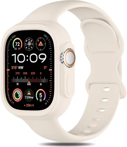 Miniatura 42 de Keebowz Funda Protectora de Silicona Compatible con Apple Watch de 38mm 40mm 41mm 42mm 44mm 45mm 46mm 49mm, Mujeres y Hombres, Correa Deportiva